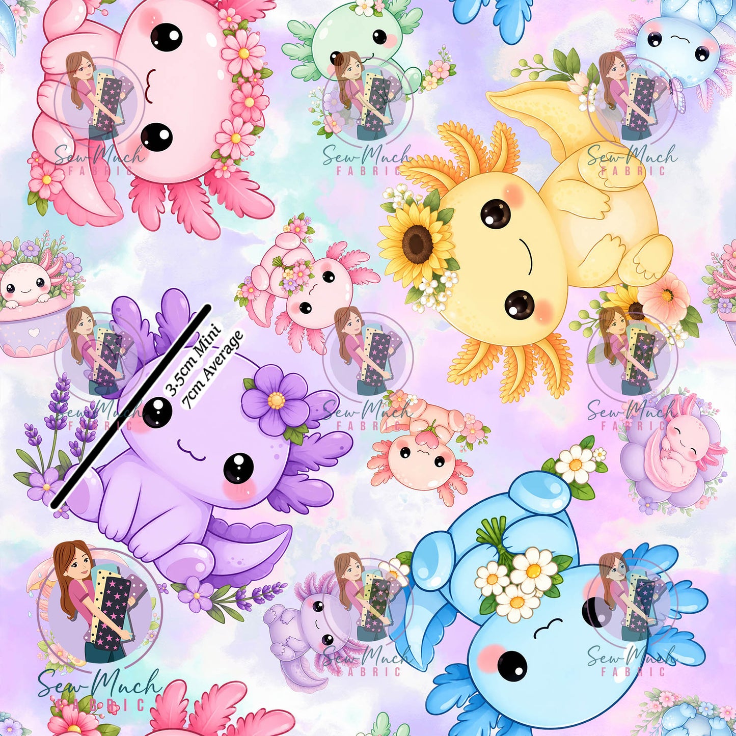 Axolotl Colourful | Woven | Retail | Average Scale