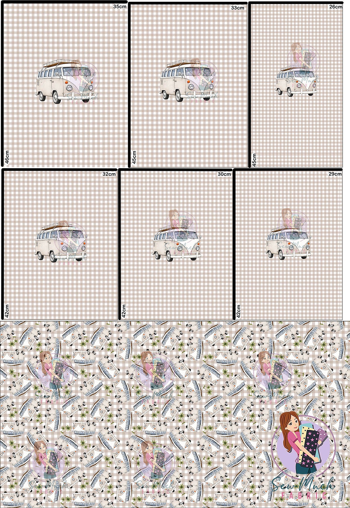 JULY Pre-Order (1): Retro Camper Beige 'PANEL FOR ROMPERS'
