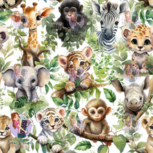Load image into Gallery viewer, Jungle Animals White | French Terry | Retail | Average scale