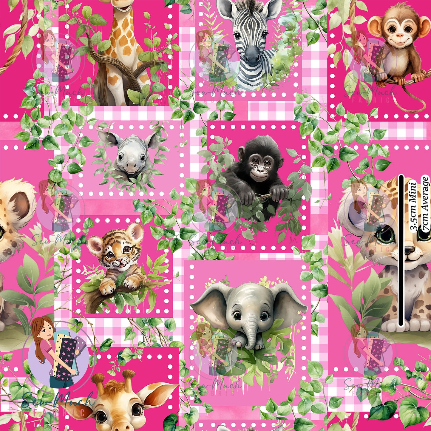 Jungle Animals Pink | Woven | Retail | Average Scale