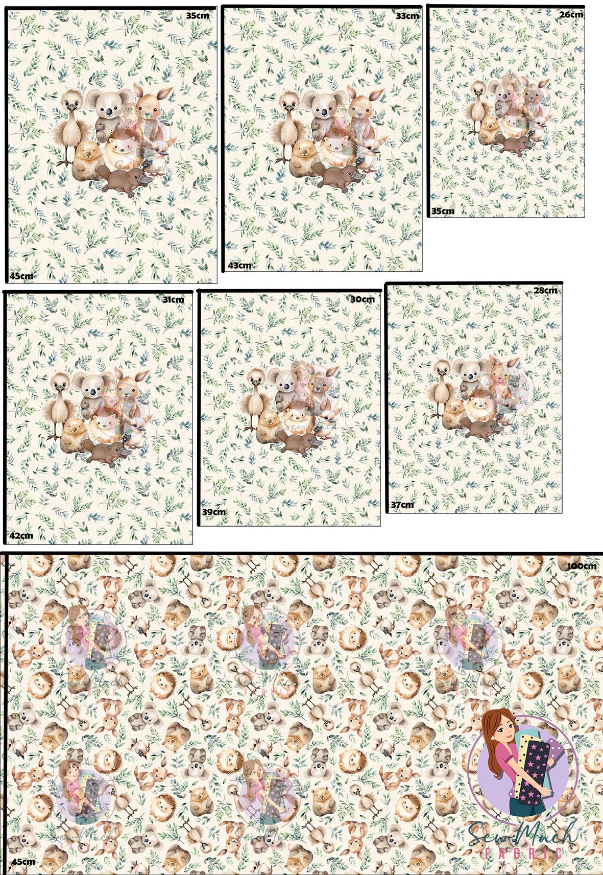 Unlimited Pre-Order: Australian Animals 'PANEL FOR ROMPERS'