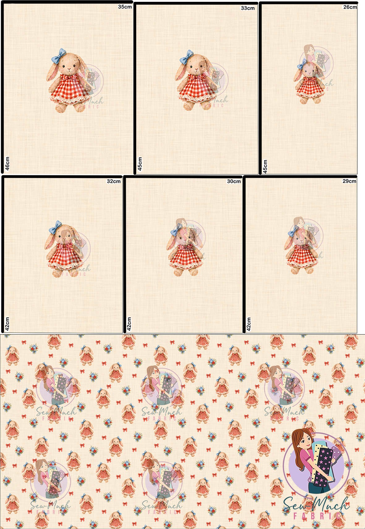AUGUST Pre-Order (1): Bunny Beige 'PANEL FOR ROMPERS'