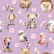 Load image into Gallery viewer, Australian Animals Purple | French Terry | Retail | Average scale