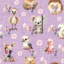 Load image into Gallery viewer, Australian Animals Purple | Cotton Twill | Retail | Average Scale