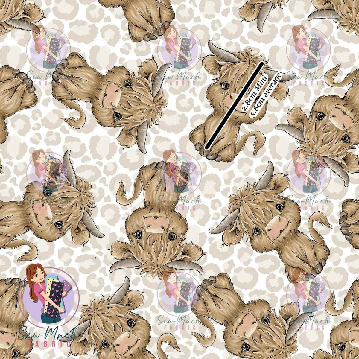 Highland Cows Leopard Print | Woven | Retail | Average Scale