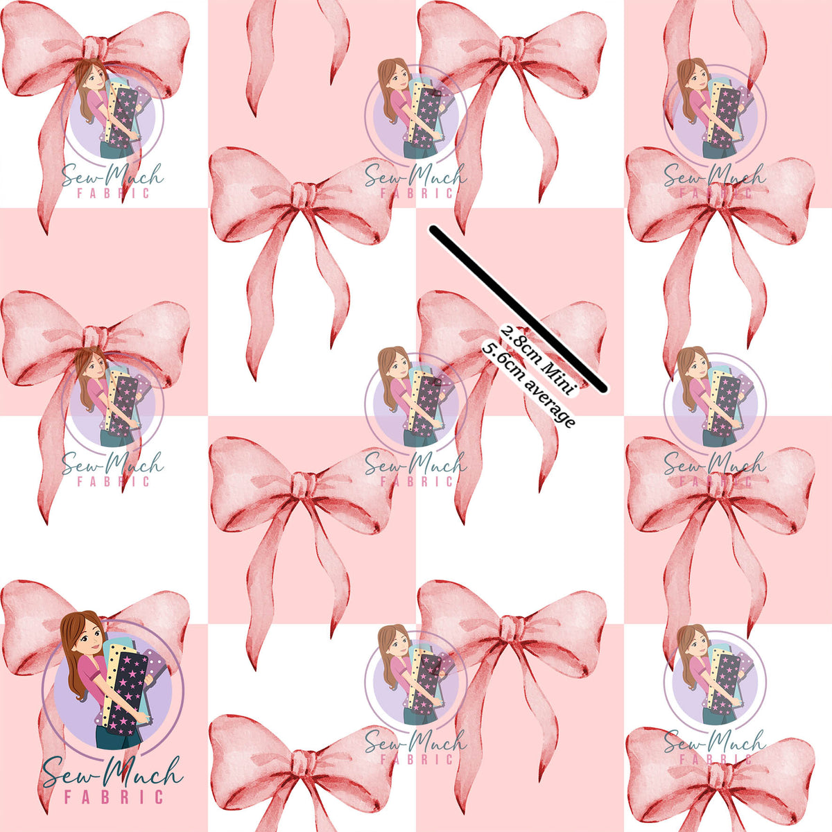 Pink Bows Check | Knit | Retail | Average Scale