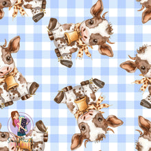 Load image into Gallery viewer, Unlimited Pre-Order: Cute Cows Blue Gingham