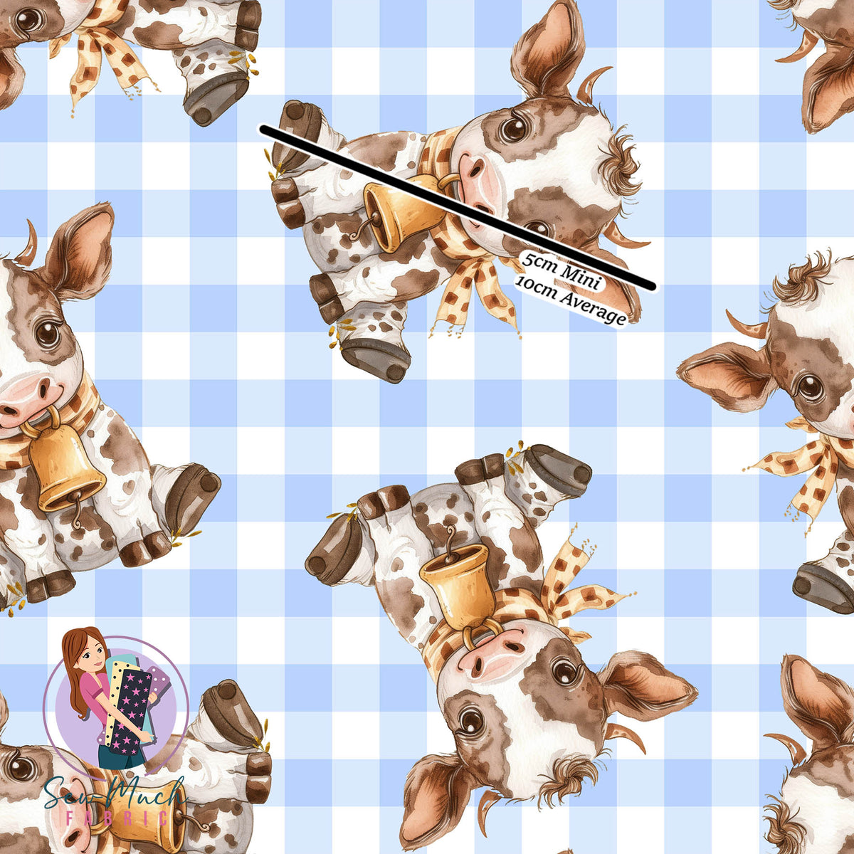 Cute Cows Blue | Woven | Retail | Average Scale
