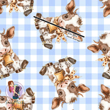 Load image into Gallery viewer, Unlimited Pre-Order: Cute Cows Blue Gingham