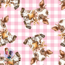 Load image into Gallery viewer, Unlimited Pre-Order: Cute Cows Pink Gingham