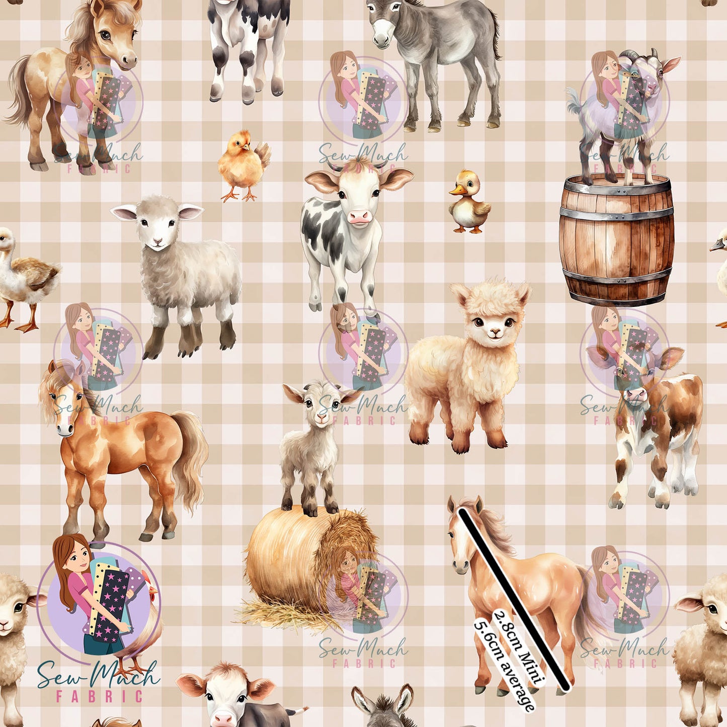 Farm Animals Beige | Knit | Retail | Average Scale