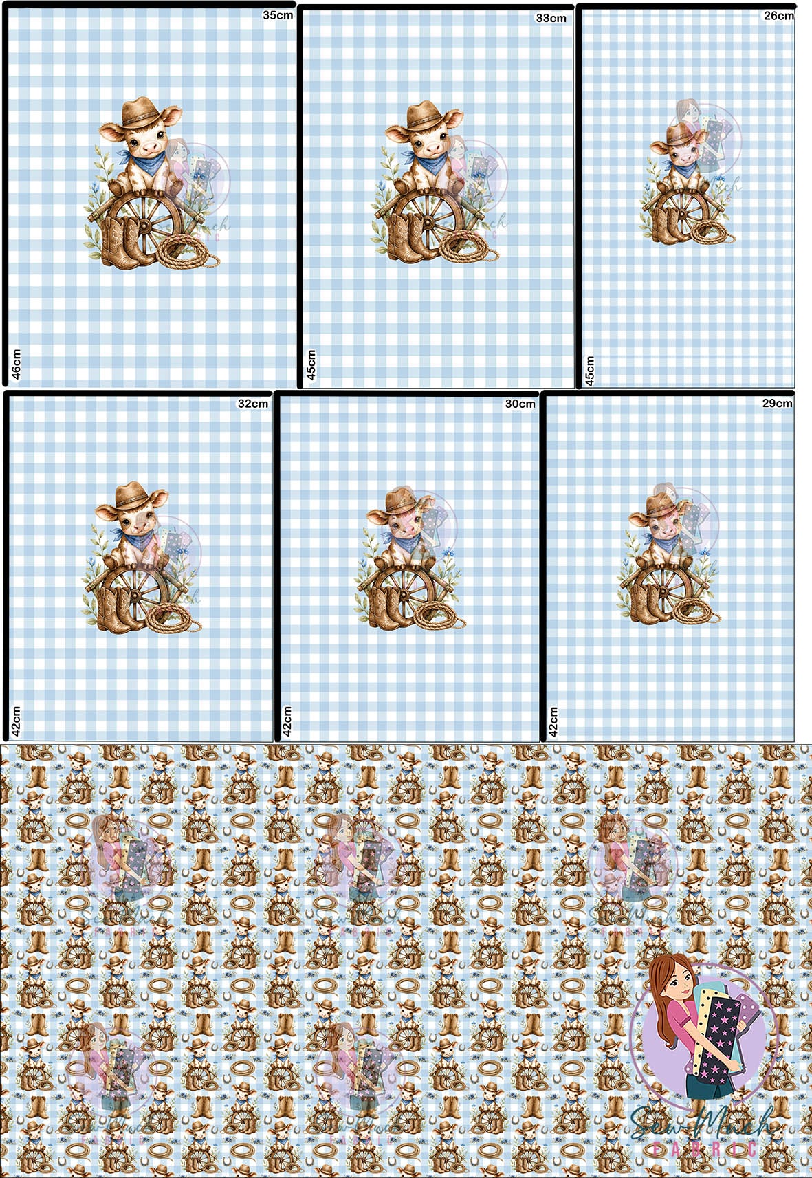 JULY Pre-Order (1): Western Cow 'PANEL FOR ROMPERS'