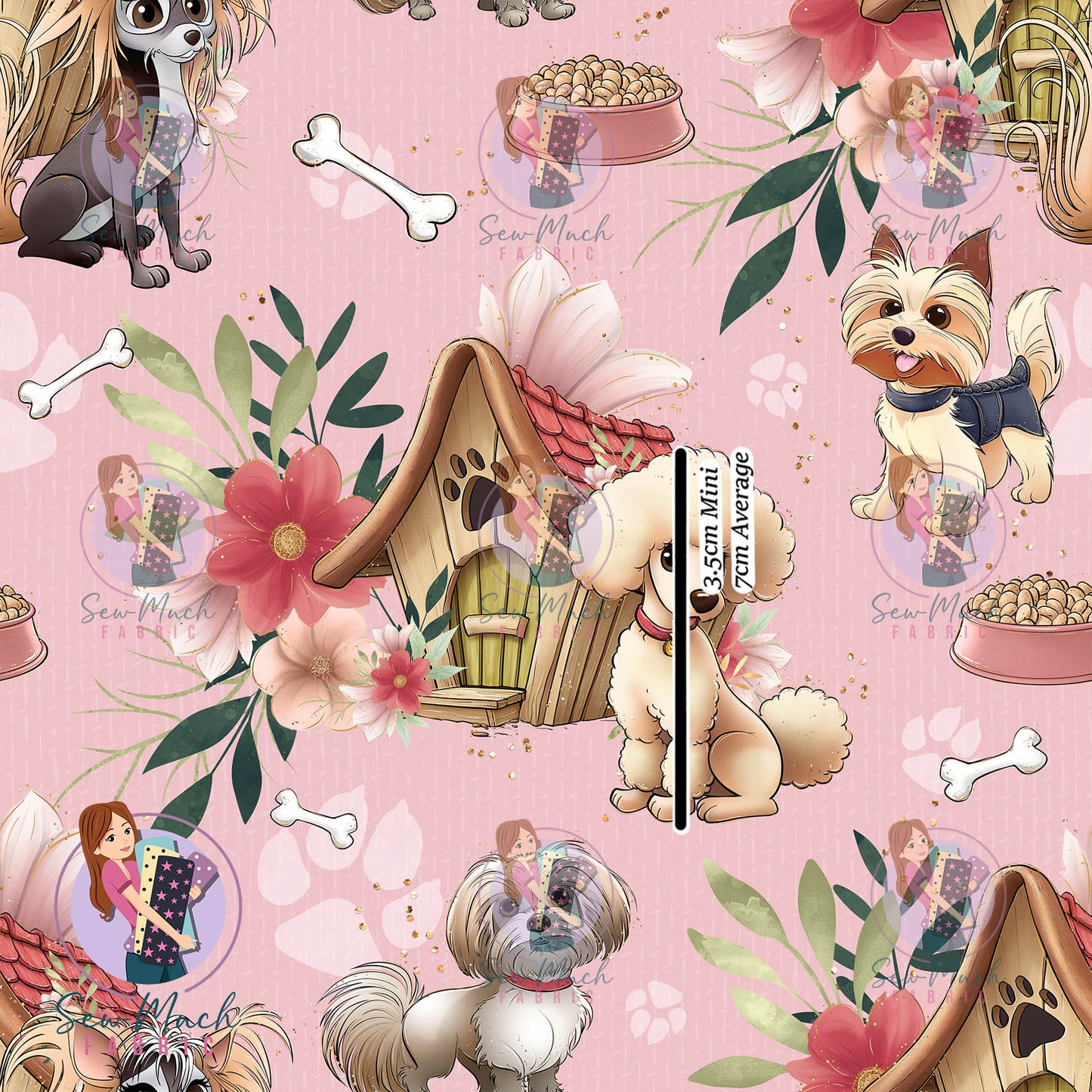 Adorable Puppy's Pink | Woven | Retail | Average Scale