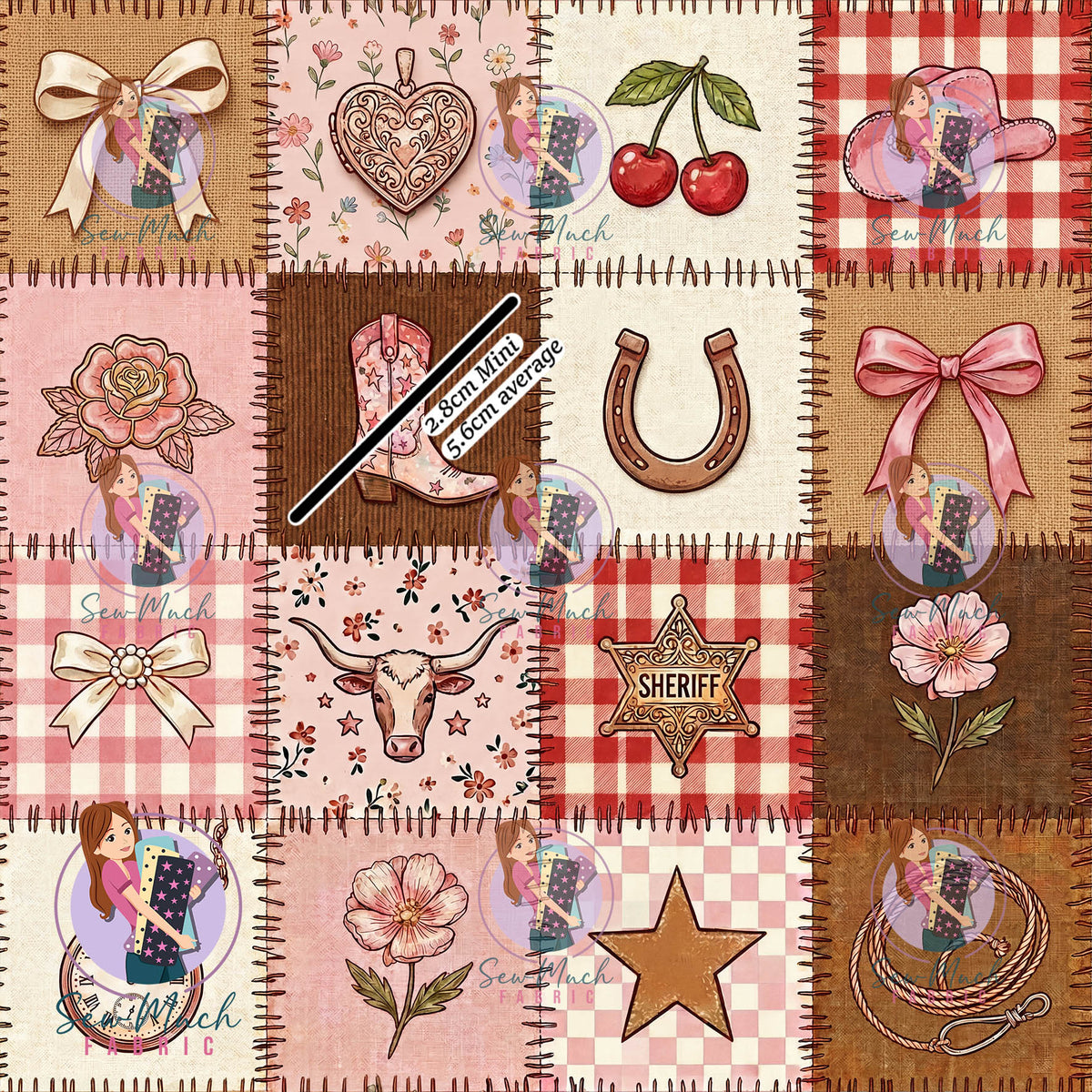 Pink Western Checks | TWILL | Retail | Average Scale