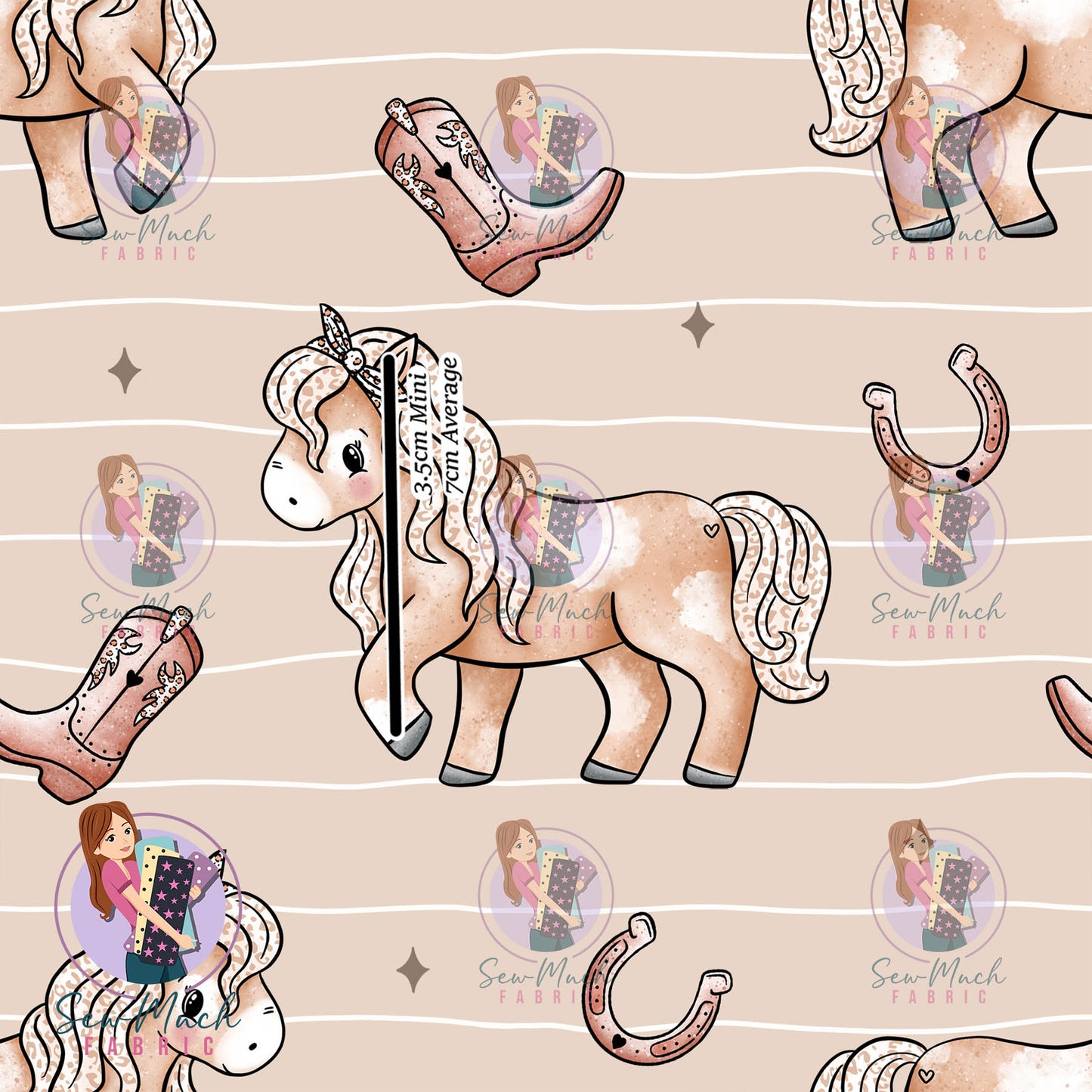 Horses Beige | Woven | Retail | MINI Scale