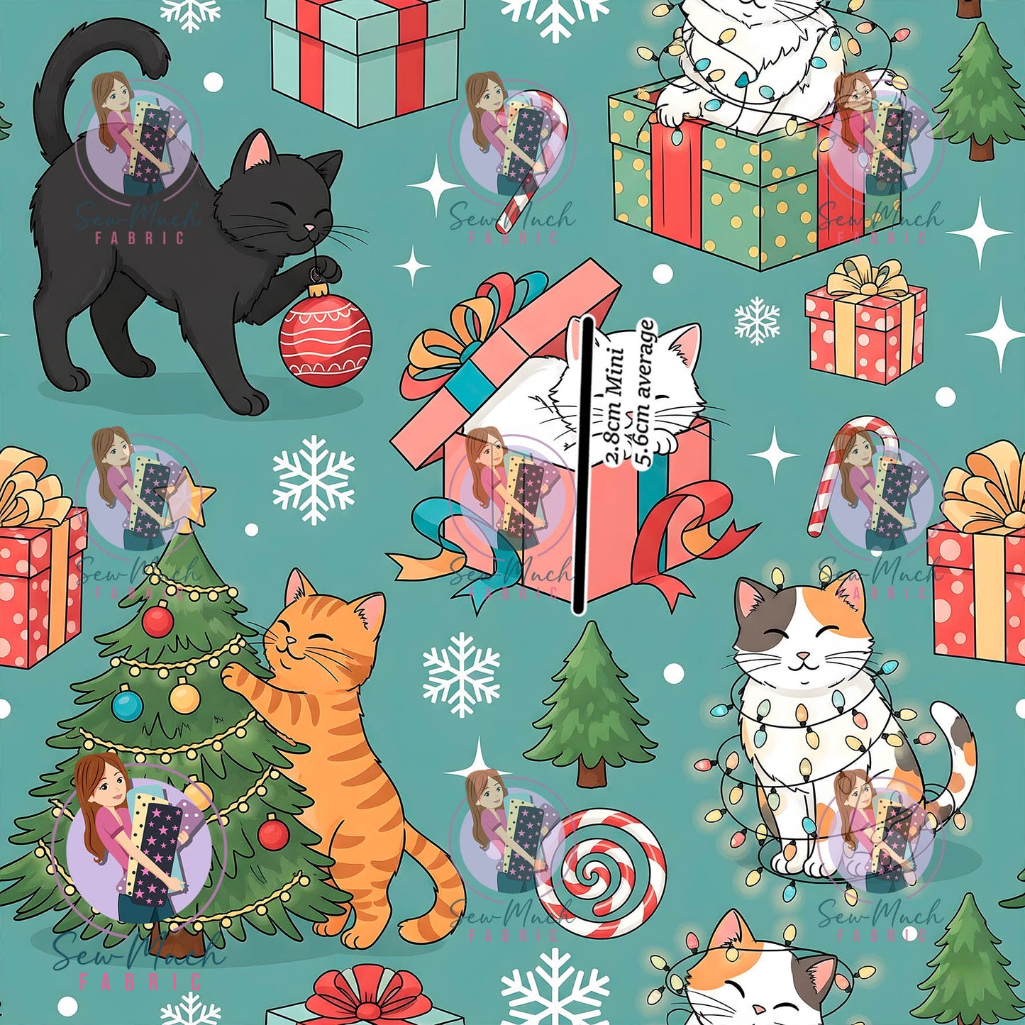 Christmas: Present Cats | Woven | Retail | Average Scale