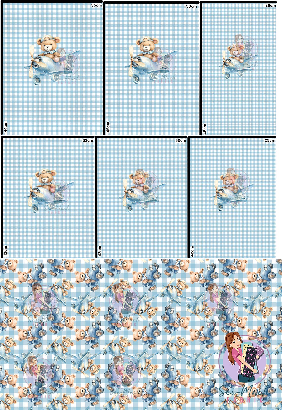 JULY Pre-Order (2): Teddy Transport Plane 'PANEL FOR ROMPERS'