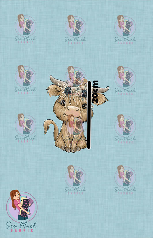 AUGUST Pre-Order (1): Highland Cow Floral Horseshoe PANEL