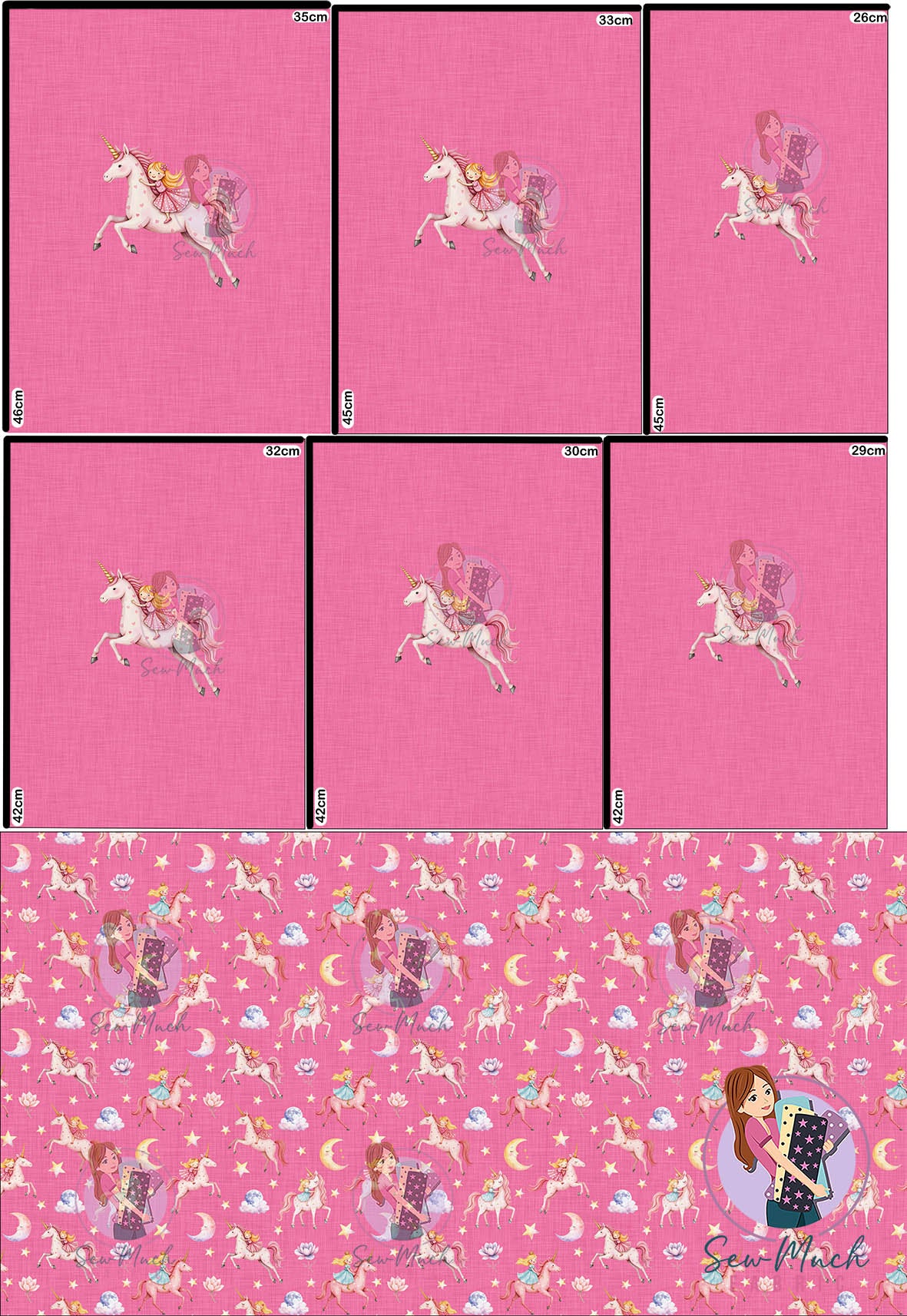 JULY Pre-Order (1): Unicorn Pink 'PANEL FOR ROMPERS'