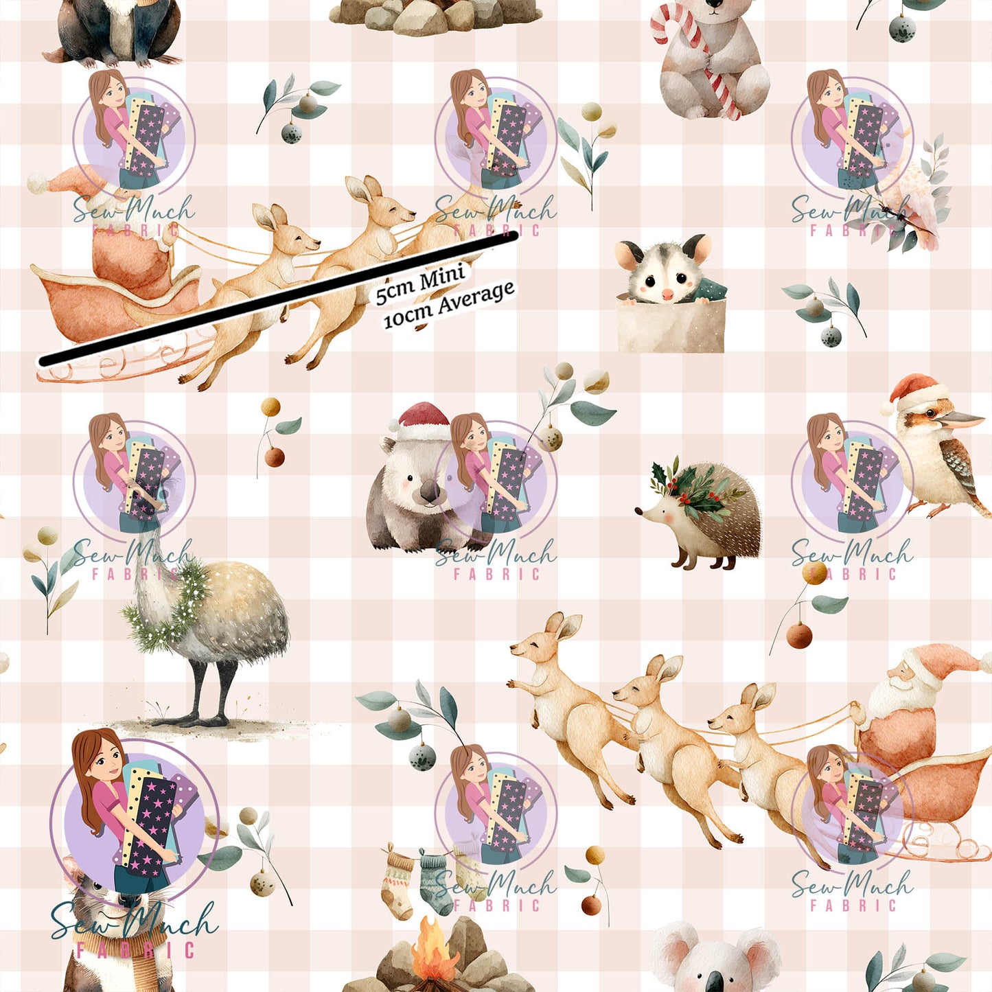 Christmas: Aussie Sleigh Gingham | Woven | Retail | Average Scale