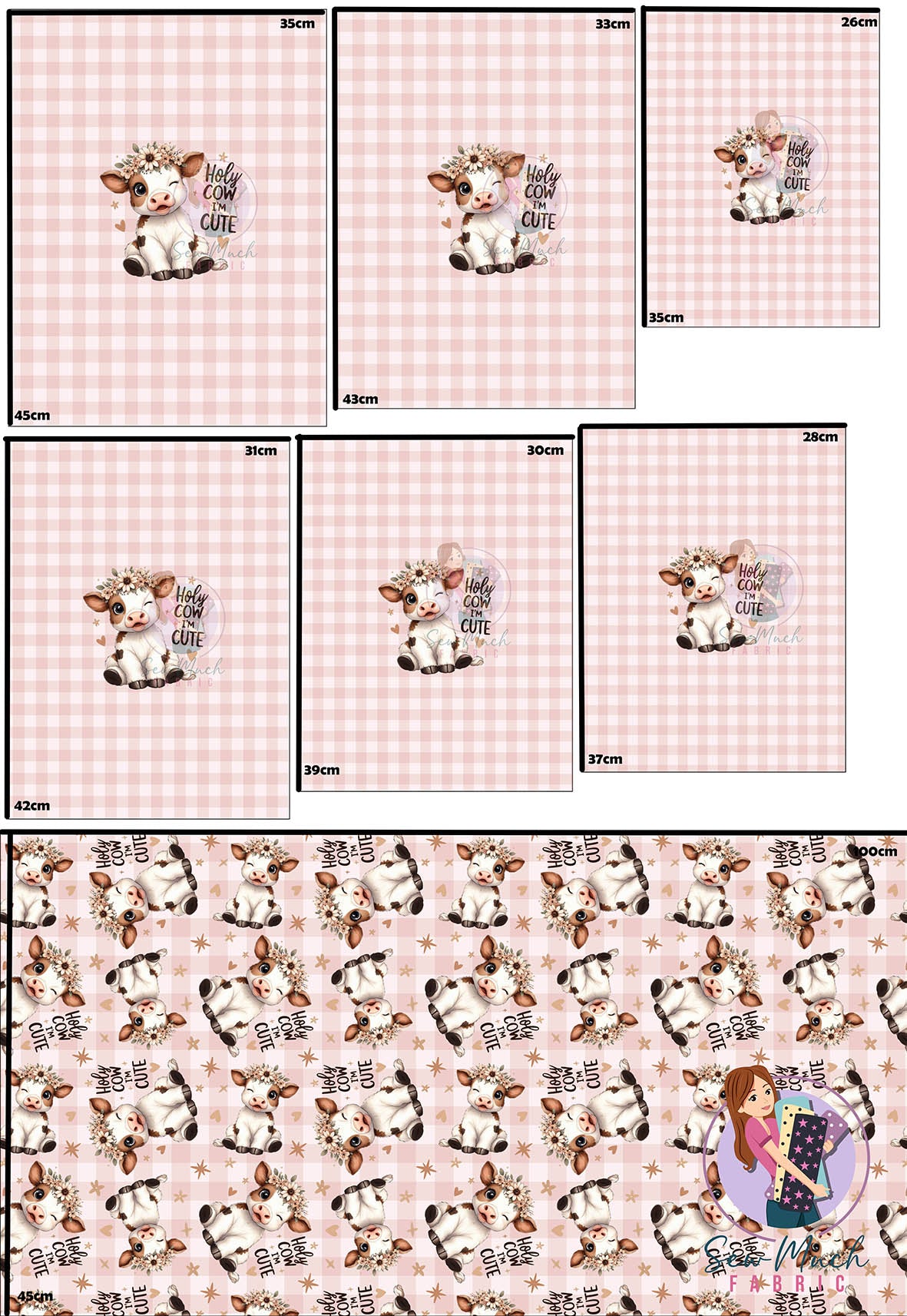 Unlimited Pre-Order: Holy Cow I'm Cute Pink 'PANEL FOR ROMPERS'