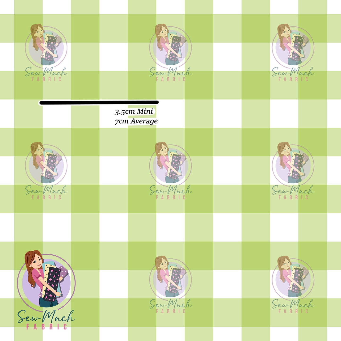 Green Gingham | MINKY| Retail | Average Scale