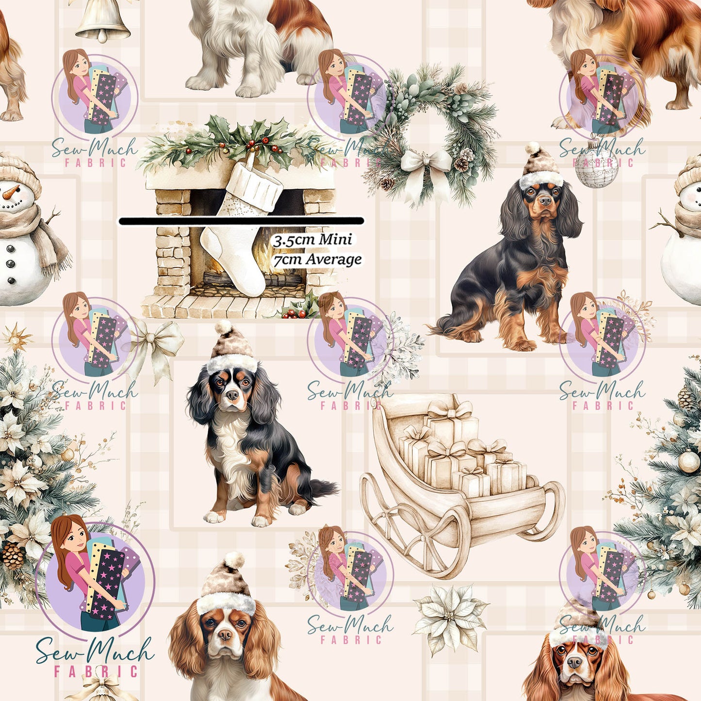 Christmas: Cavalier King Charles Spaniel | Woven | Retail | MINI Scale
