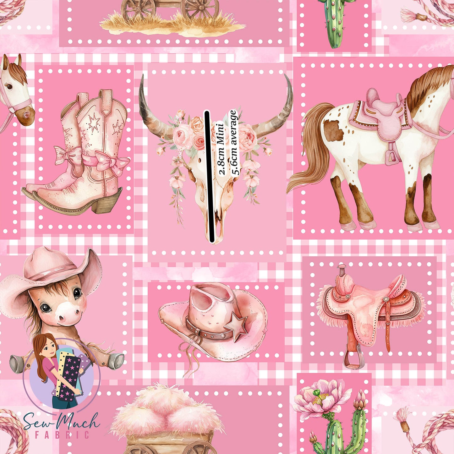 Farm Animals Patchwork Pink | Knit | Retail | Average Scale