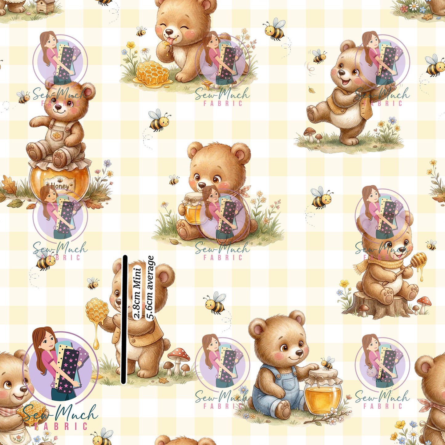 Honey Bear Gingham | Woven | Retail | Average Scale