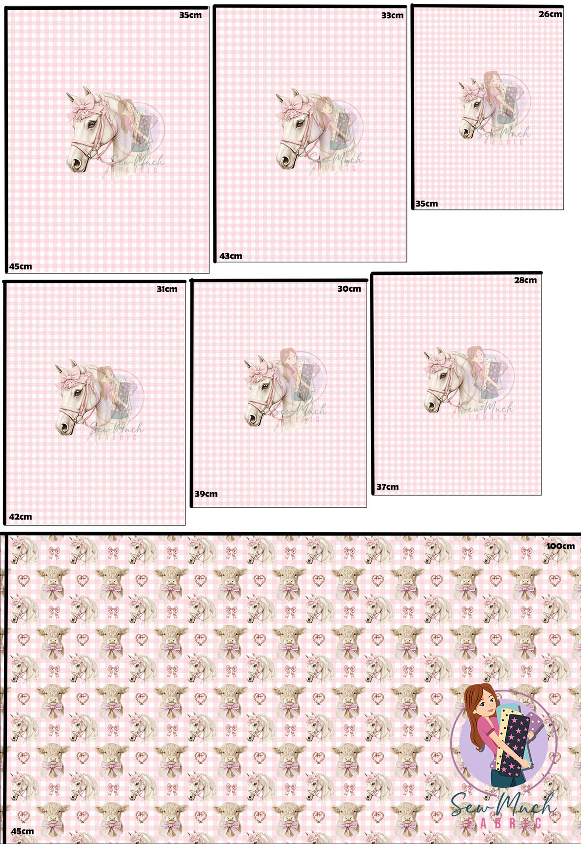 Unlimited Pre-Order: Western Pink Horse 'PANEL FOR ROMPERS'