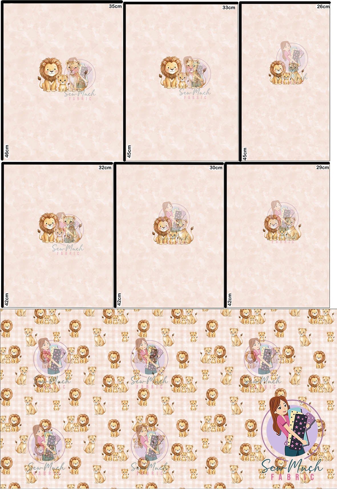 OCTOBER Pre-Order (1): Lion Family 'PANEL FOR ROMPERS'