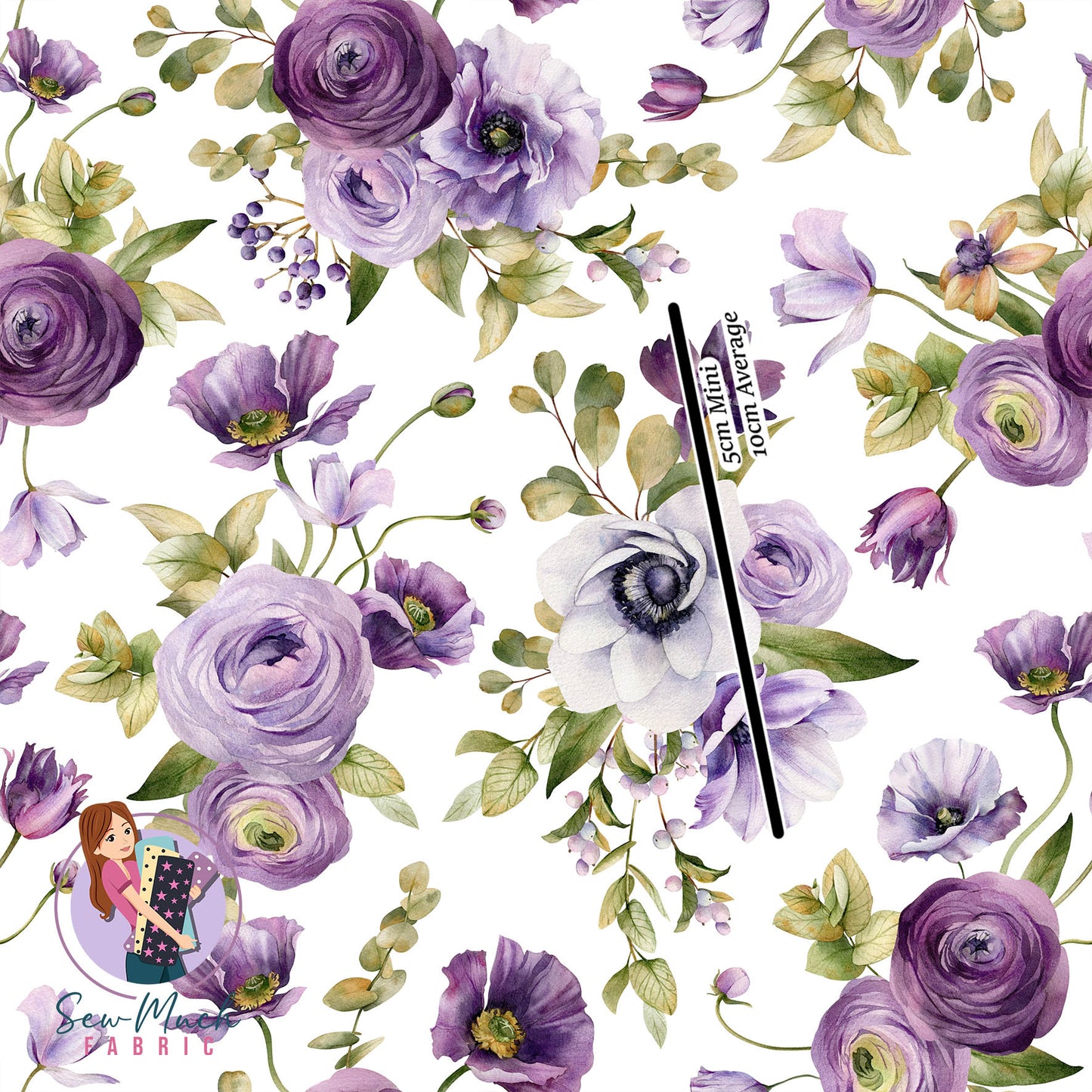 Purple Floral | MINKY | Retail | Average Scale