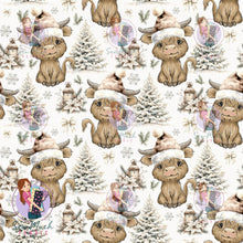 Load image into Gallery viewer, Highland Cow Winter Wonderland | Ribbed Knit | Retail | Average Scale