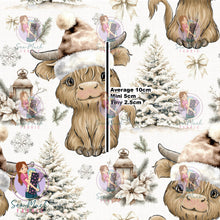 Load image into Gallery viewer, Highland Cow Winter Wonderland | Ribbed Knit | Retail | Average Scale