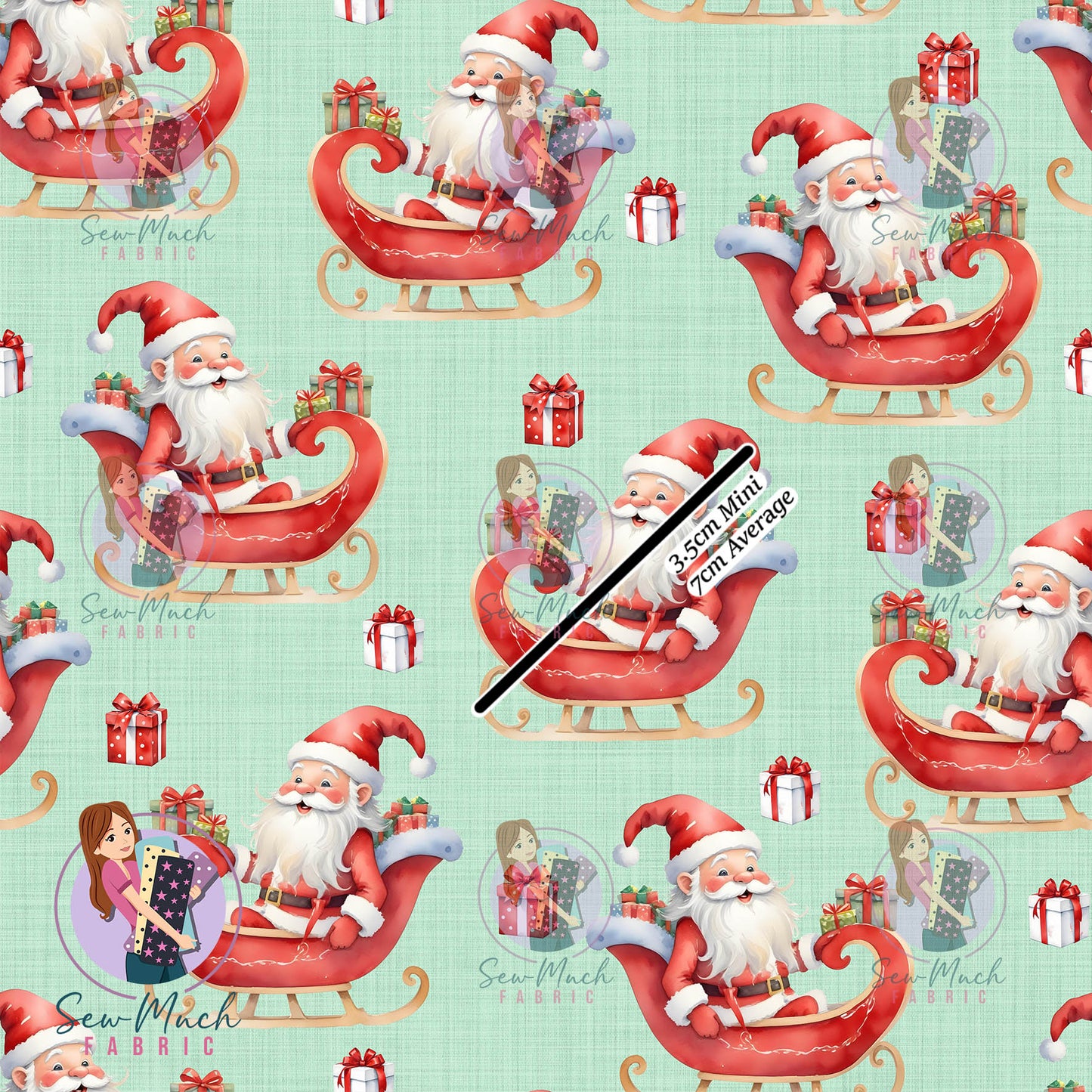Christmas: Santa Sleigh | Woven | Retail | Average Scale