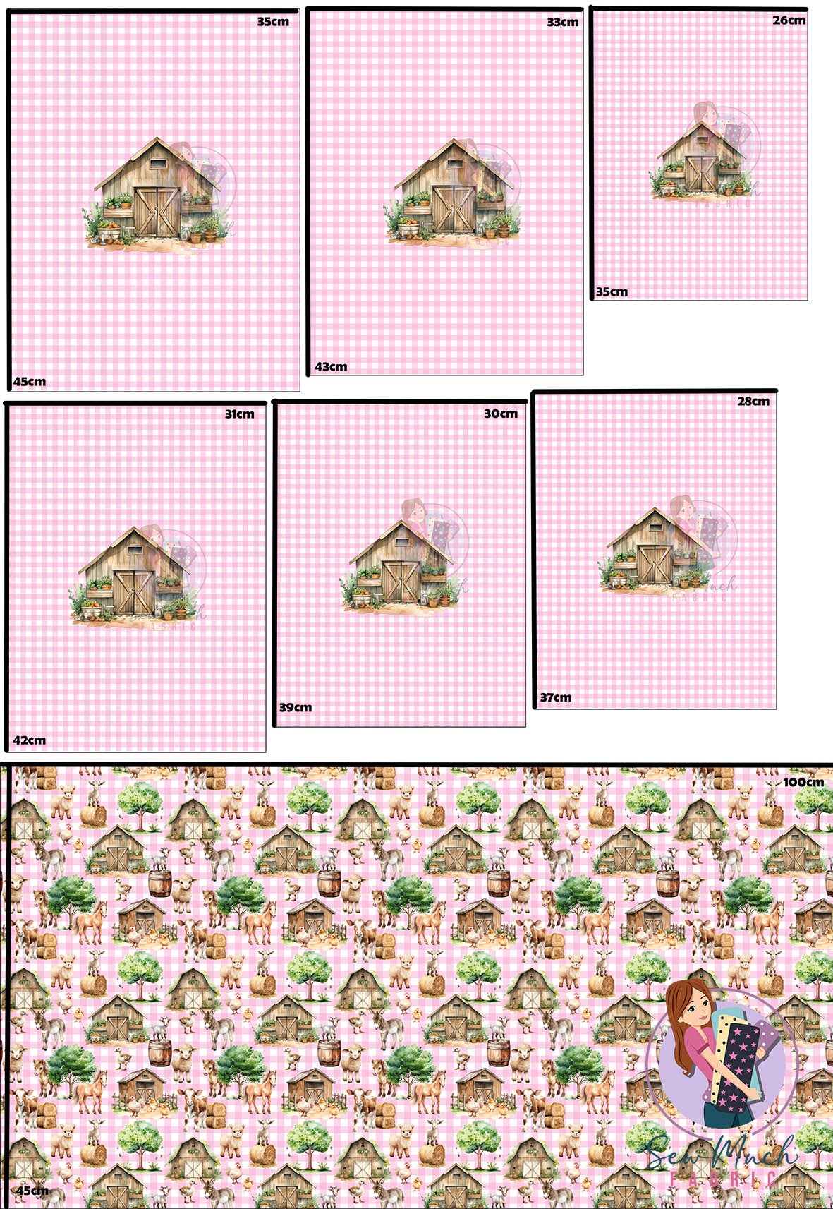 Unlimited Pre-Order: Farm Pink 'PANEL FOR ROMPERS'