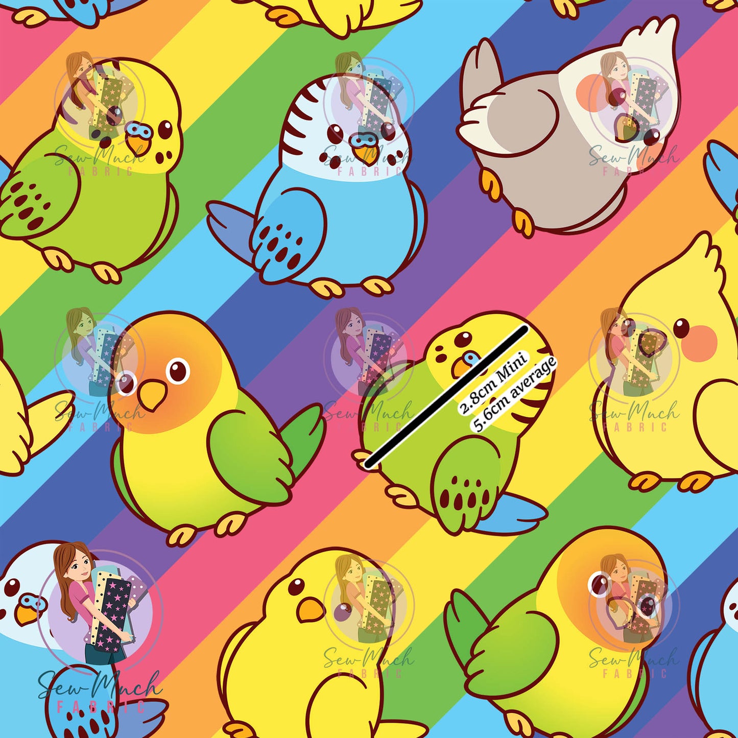 Budgie Rainbow | Woven | Retail | Average Scale