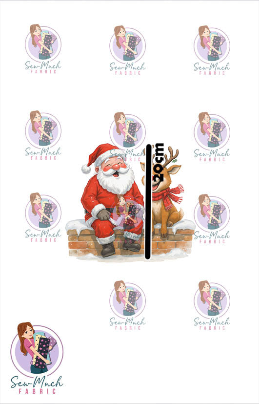 Christmas: Laughing Santa | PANEL | Retail | Cotton Woven