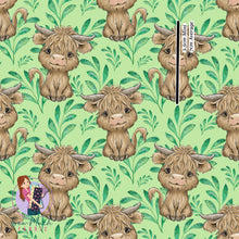 Load image into Gallery viewer, Highland Cows Green Leaves. | Knit | Retail | Average Scale