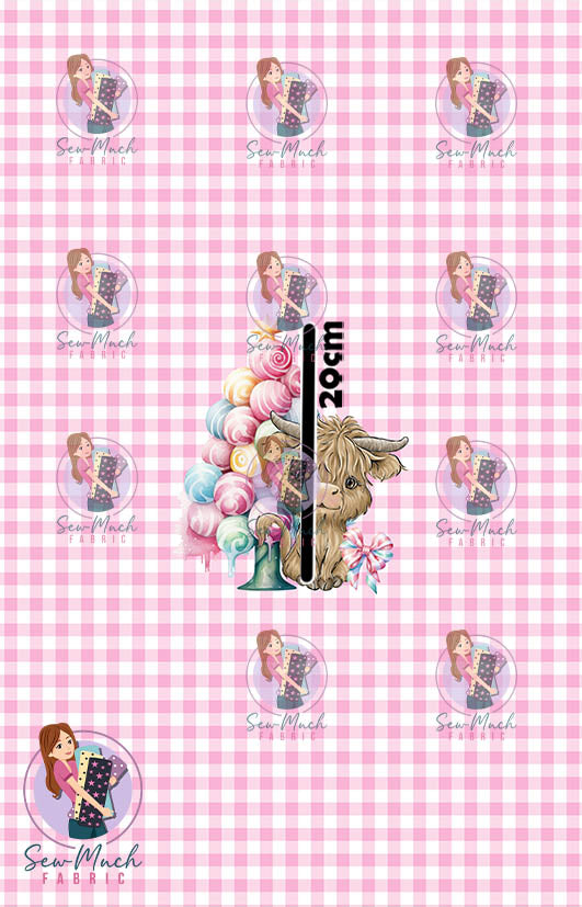 CHRISTMAS Pre-Order: Highland Cow Candy PANEL