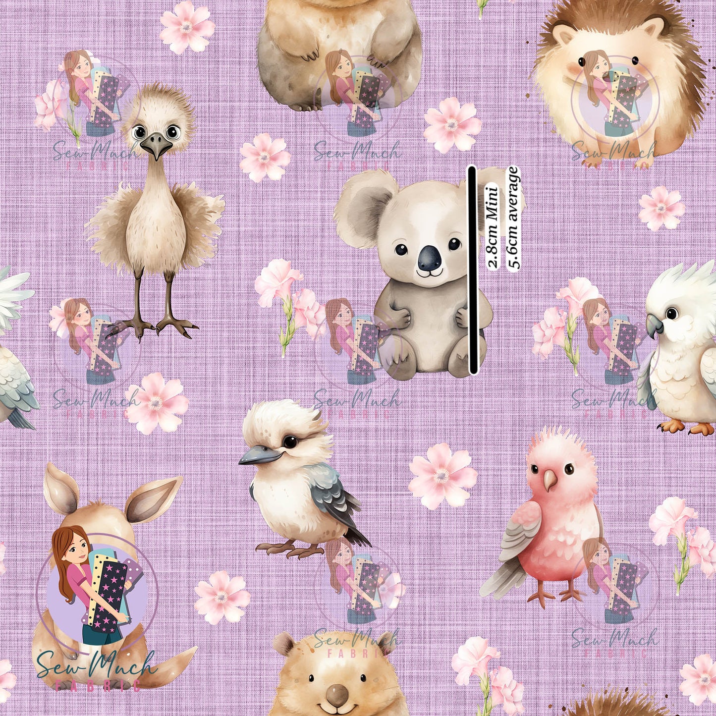 Australian Animals Purple | Knit | Retail | Average Scale