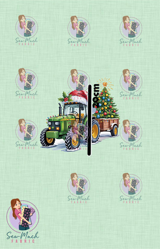 CHRISTMAS Pre-Order: Christmas Tractor Green PANEL
