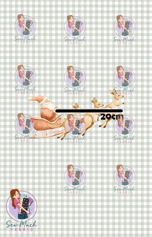 CHRISTMAS Pre-Order: Roo-dolph's Christmas Run Gingham PANEL