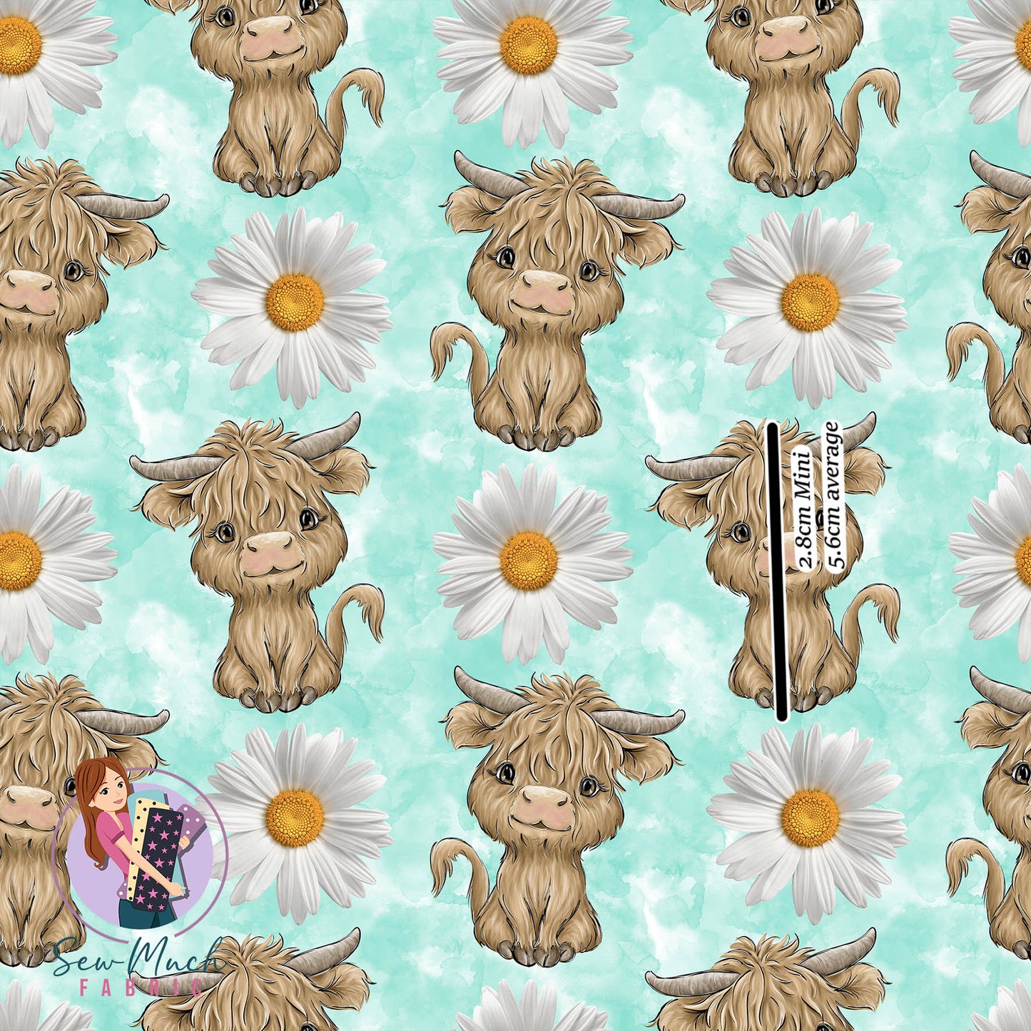 Highland Cow Daisy | Woven | Retail | Average Scale