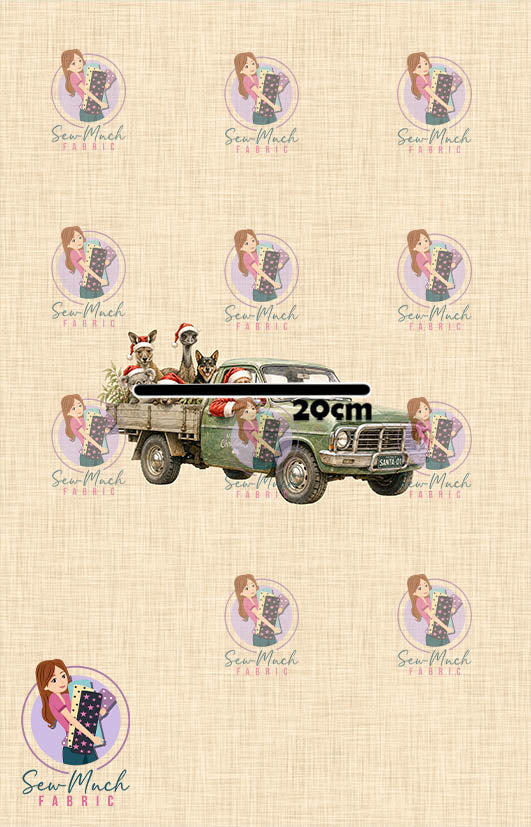 CHRISTMAS Pre-Order: Santa's Outback Delivery Beige PANEL