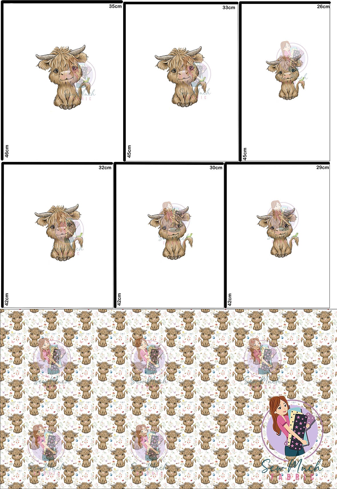 AUGUST Pre-Order (1): Highland Cow Bugs & Insects 'PANEL FOR ROMPERS'