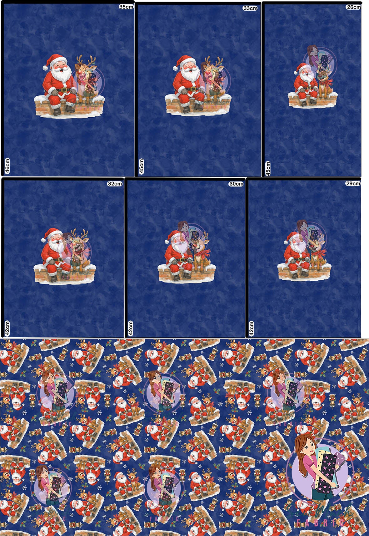 CHRISTMAS Pre-Order: Fun Times Navy 'PANEL FOR ROMPERS'