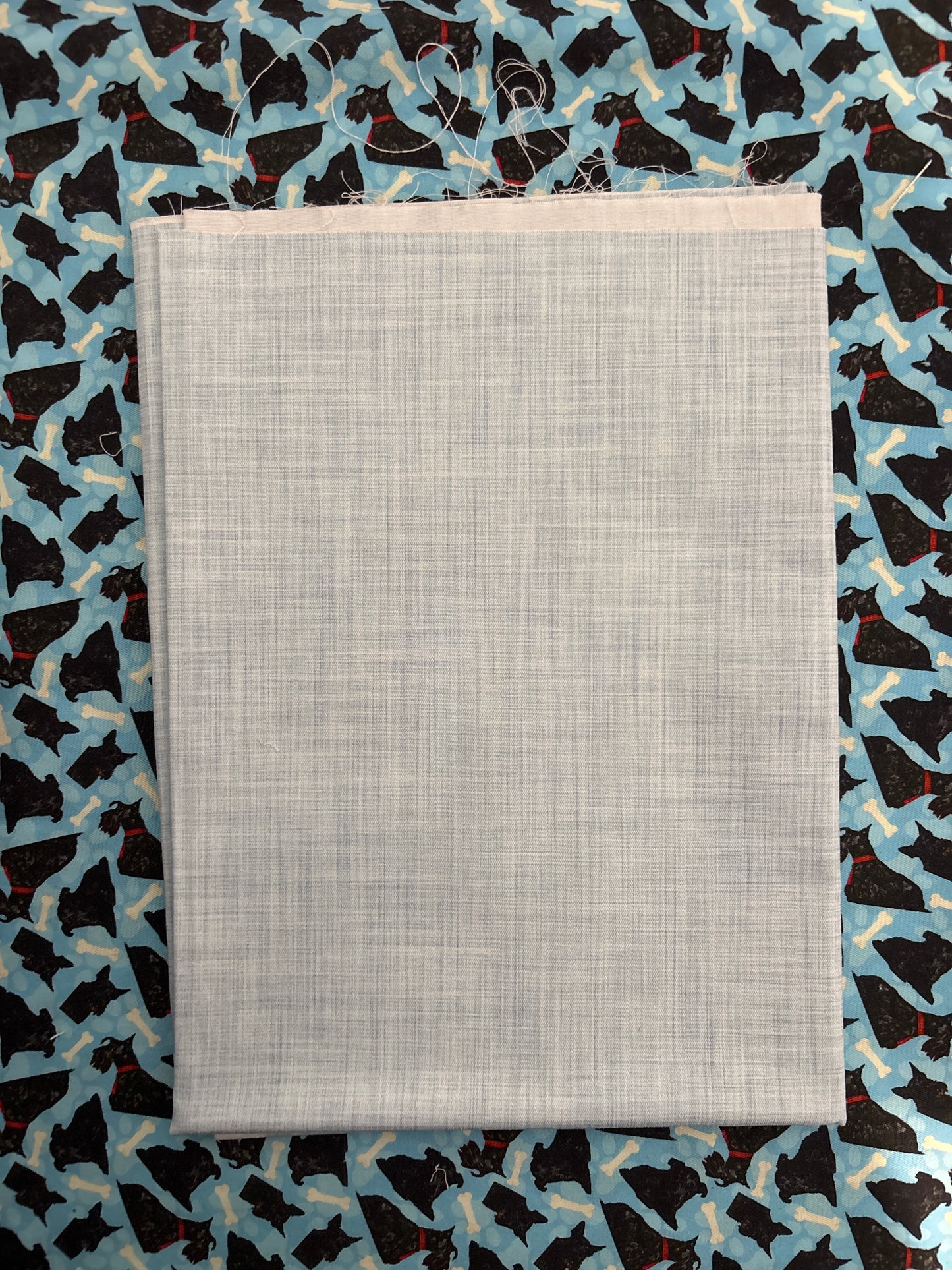 REMNANT: linen look blue WOVEN