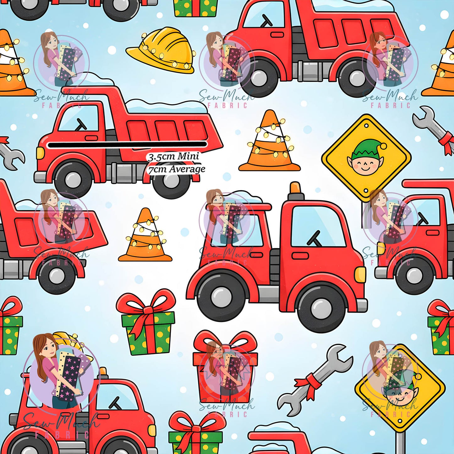 CHRISTMAS: Red Truck | Woven | Retail | Average Scale