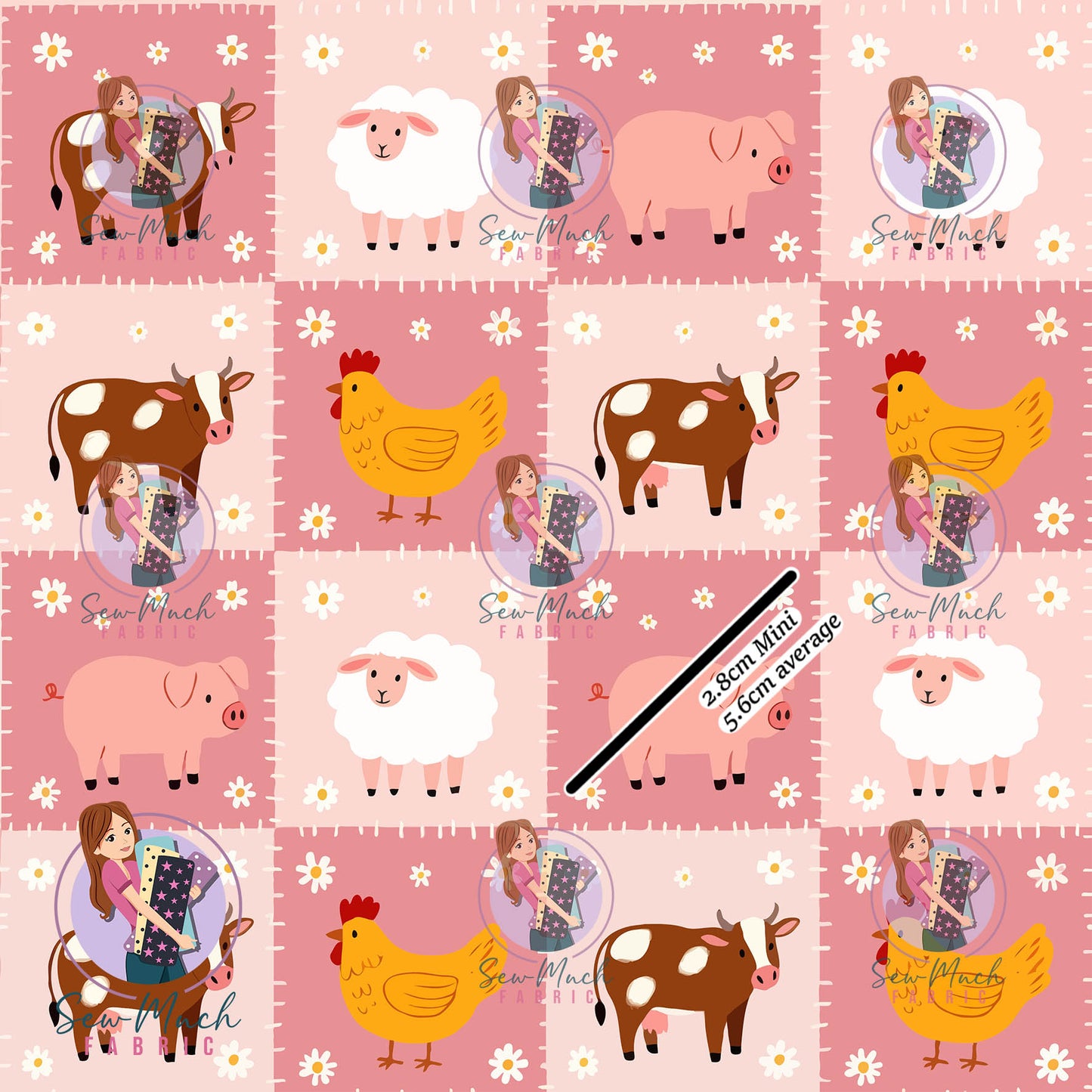 Farm Pink Patchwork | Knit | Retail | Average Scale